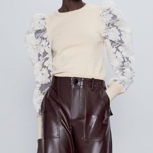 Sweater with Embroidered Sleeves